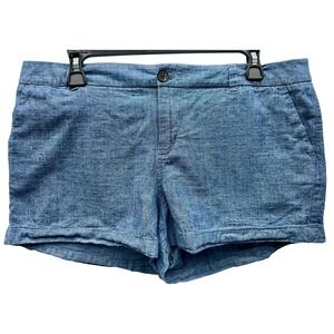 MERONA Women's Blue Chambray Dressy‎ Casual Vacation Cotton Shorts Sz 12